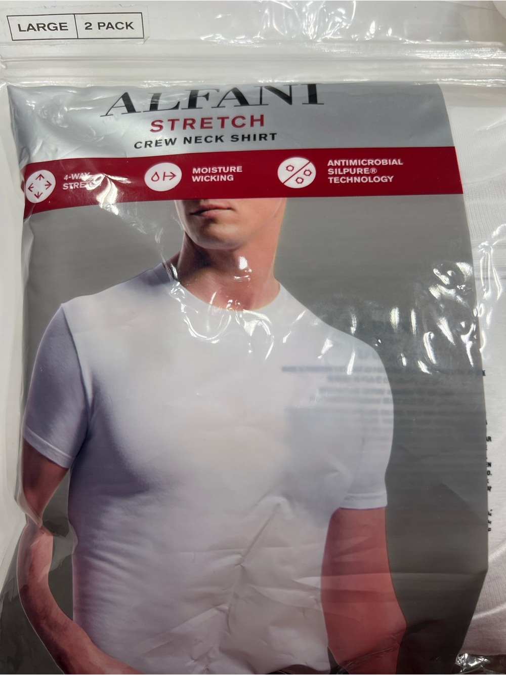 NWT Men’s Alfani Stretch Crew Neck Shirt 2 pack